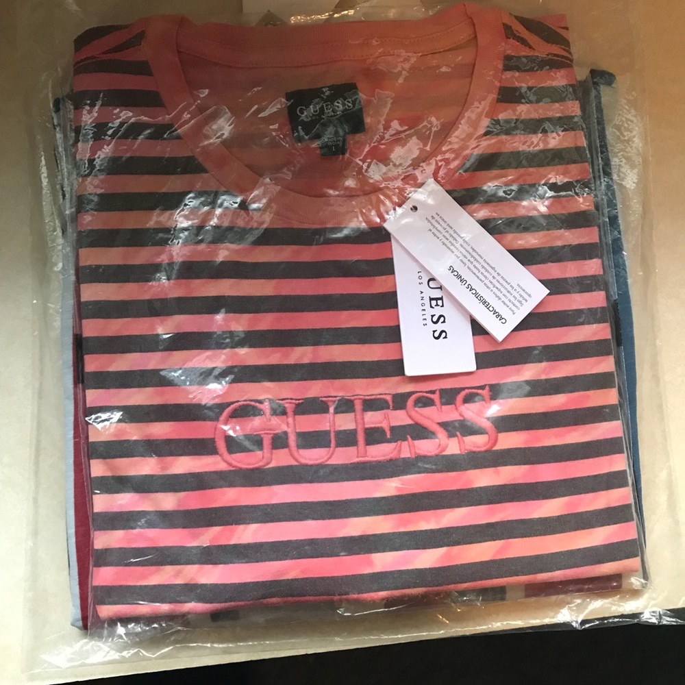 Guess striped overdye t shirt